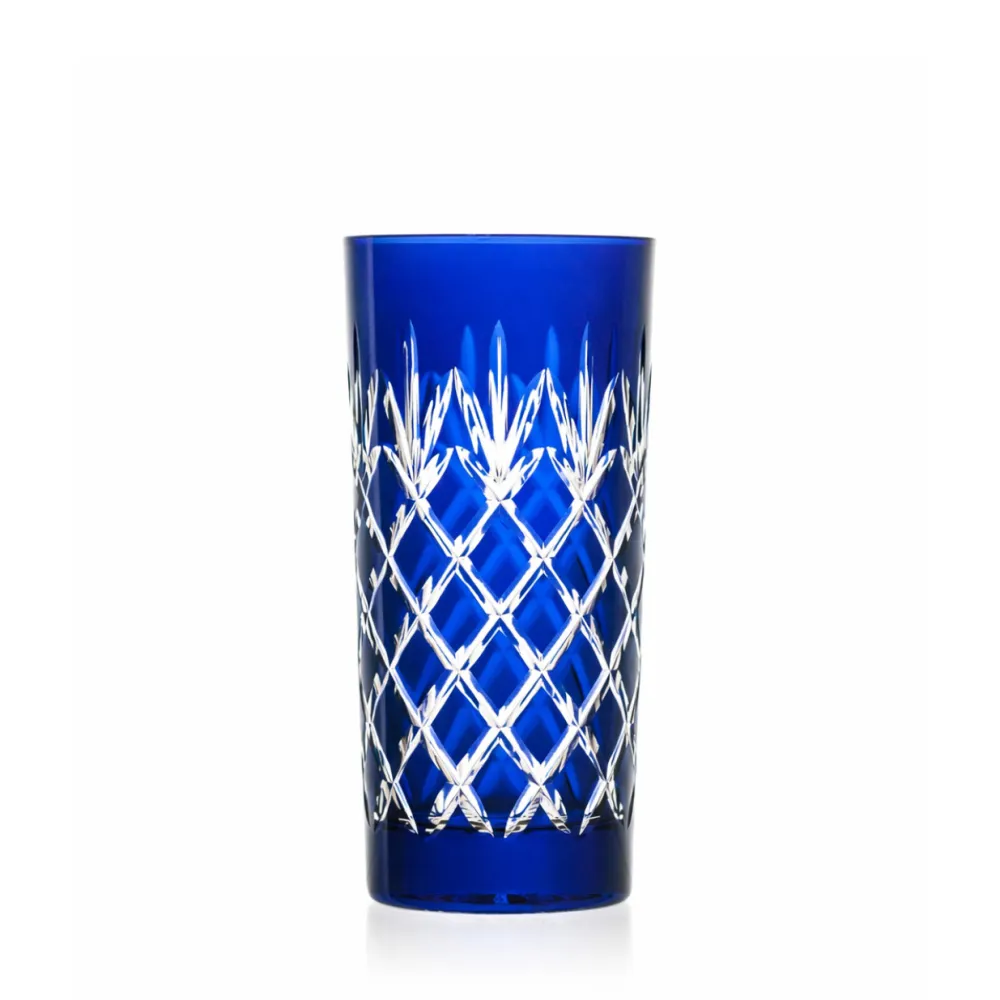 Vessière Cristaux Art De La Table|Verre À Eau|2 chopes cristal bleu taille ananas