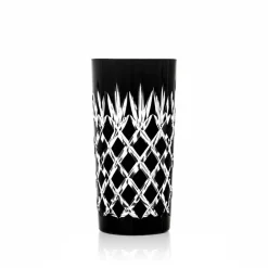 Vessière Cristaux Art De La Table|Verre À Eau|2 chopes cristal noir taille ananas