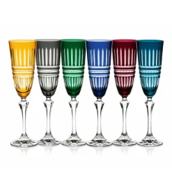 Vessière Cristaux Art De La Table|Verre À Pied|6 flûtes à champagne couleur Belair
