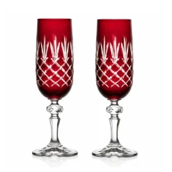 Vessière Cristaux Art De La Table|Verre À Pied|2 flûtes à champagne taille ananas