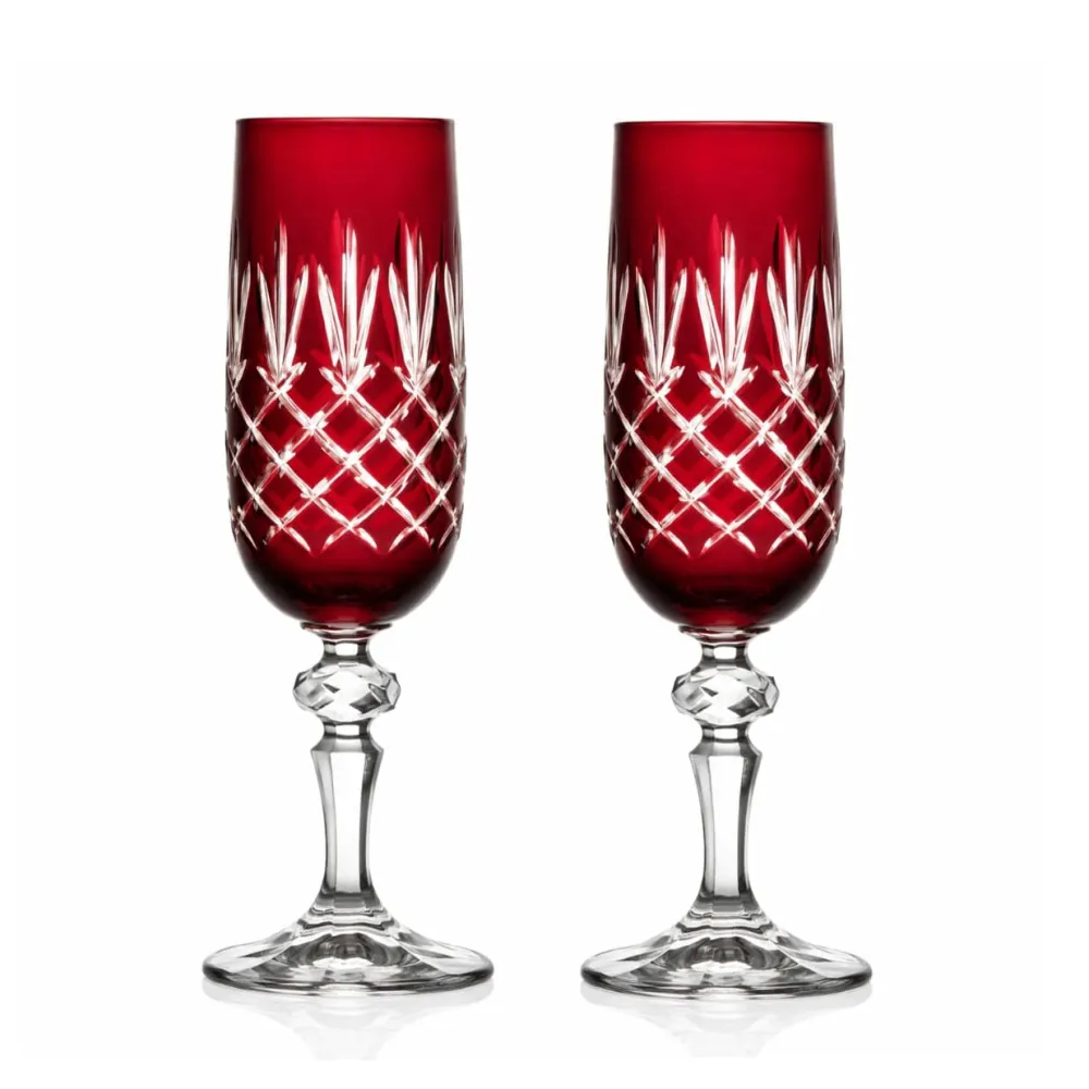 Vessière Cristaux Art De La Table|Verre À Pied|2 flûtes à champagne taille ananas