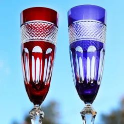 Vessière Cristaux Flûte Champagne|Verre Cristal Couleur|6 flûtes cristal couleur mireille