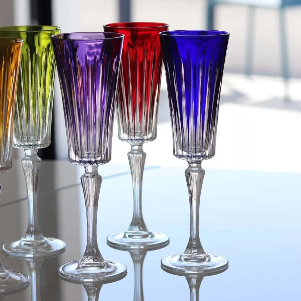 Vessière Cristaux Art De La Table|Verre À Pied|6 flûtes cristal timeless couleurs