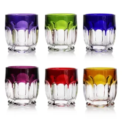 Vessière Cristaux Coffrets Verres Cristal|Verre Cristal Couleur|6 gobelets cristal couleur nicole