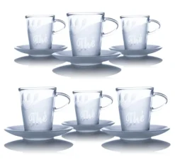 Vessière Cristaux Coffrets Verres Cristal|Verre Cristal|6 mugs thé cristal sans sous tasse