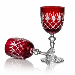 Vessière Cristaux Art De La Table|Verre À Vin|2 verres à vin cristal taille ananas