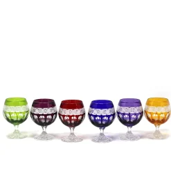 Vessière Cristaux Art De La Table|Verre À Pied|6 verres cognac cristal couleur mireille