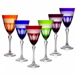 Vessière Cristaux Verre Cristal Couleur|Verre En Cristal Taillé|6 verres cristal couleur mireille n°3