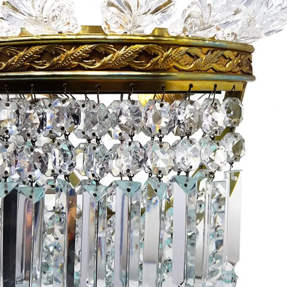 Vessière Cristaux Luminaires|Appliques Cristal|Applique crinoline vintage baccarat