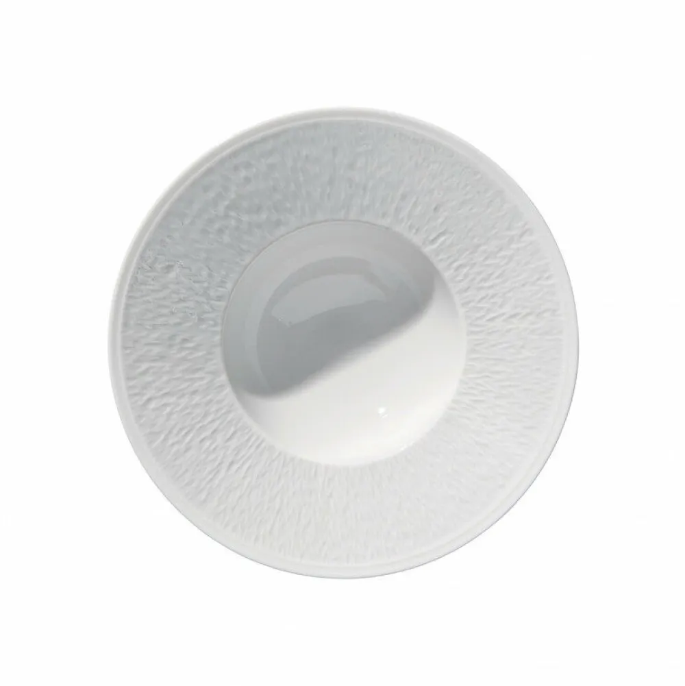 Vessière Cristaux Art De La Table|Assiette Céramique|Assiette creuse à aile gravée 22 cm Minéral Raynaud