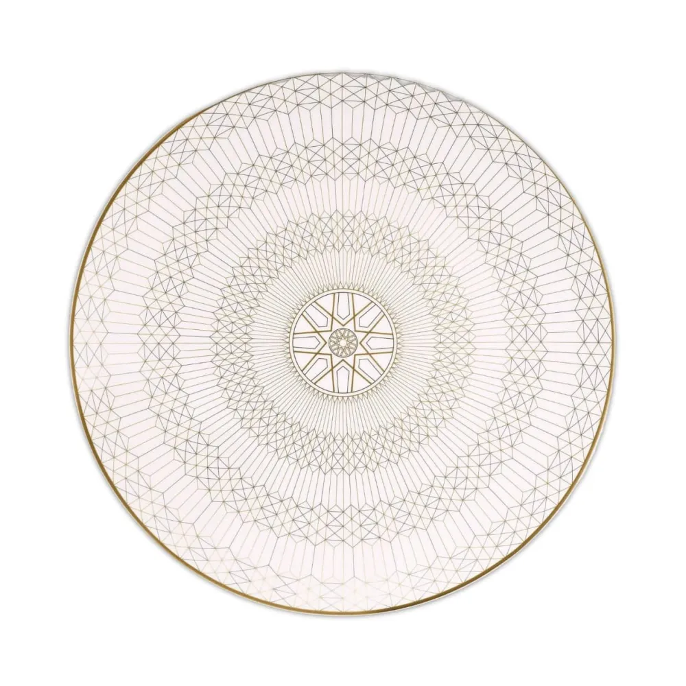 Vessière Cristaux Assiette Céramique|Art De La Table|Assiette de présentation Arcadia or & platine Baccarat