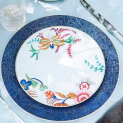 Vessière Cristaux Art De La Table|Assiette Céramique|Assiette plate à aile 22 cm Imari Raynaud