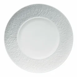 Vessière Cristaux Art De La Table|Assiette Céramique|Assiette plate à aile gravée 29 cm Minéral Raynaud