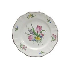 Vessière Cristaux Lunéville|Assiette Céramique|Assiette plate reverbere fin
