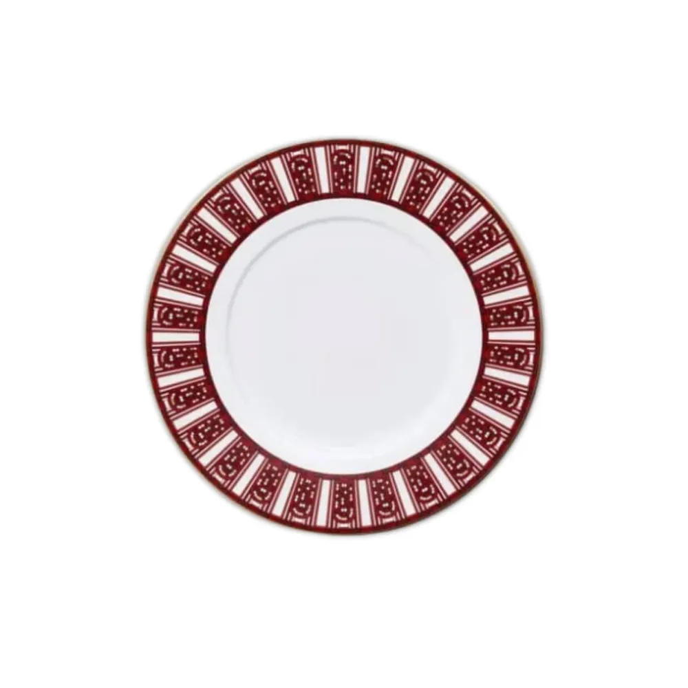 Vessière Cristaux Assiette Céramique|Art De La Table|Assiettes à Dessert Arcadia Rouge Baccarat x2