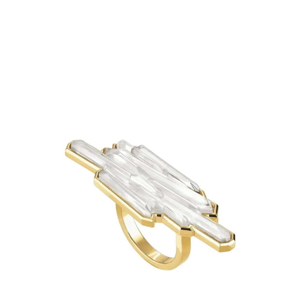 Vessière Cristaux Bijoux|Bagues Cristal|Bague double Terramineral Lalique