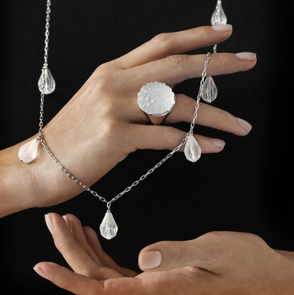 Vessière Cristaux Bijoux|Bagues Cristal|Bague flora bella lalique