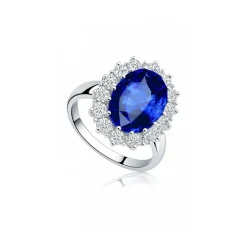 Vessière Cristaux Bagues Cristal|Bagues|Bague médaillon royal bleu saphir