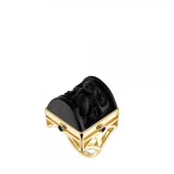 Vessière Cristaux Bijoux|Bagues Cristal|Bague nysa noir lalique