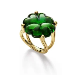 Vessière Cristaux Bijoux|Bagues Cristal|Bague trèfle baccarat