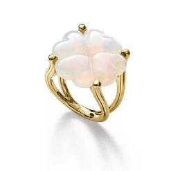 Vessière Cristaux Bijoux|Bagues Cristal|Bague trèfle baccarat