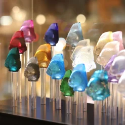 Vessière Cristaux Bestiaire|Animaux Cristal|Base aquarium 25 poissons lalique + cloche