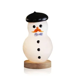 Vessière Cristaux Décoration|Sulfures, Presse-Papiers Cristal|Bonhomme de neige cristal de Lorraine lumineux