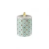 Vessière Cristaux Photophore & Bougie|Boîte à bougie porcelaine Mosaic Babylone Vert Raynaud