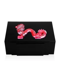Vessière Cristaux Coupes, Coupelles Et Photophores|Boites Cristal|Boîte bijoux dragon laqué noir Lalique 88 EX