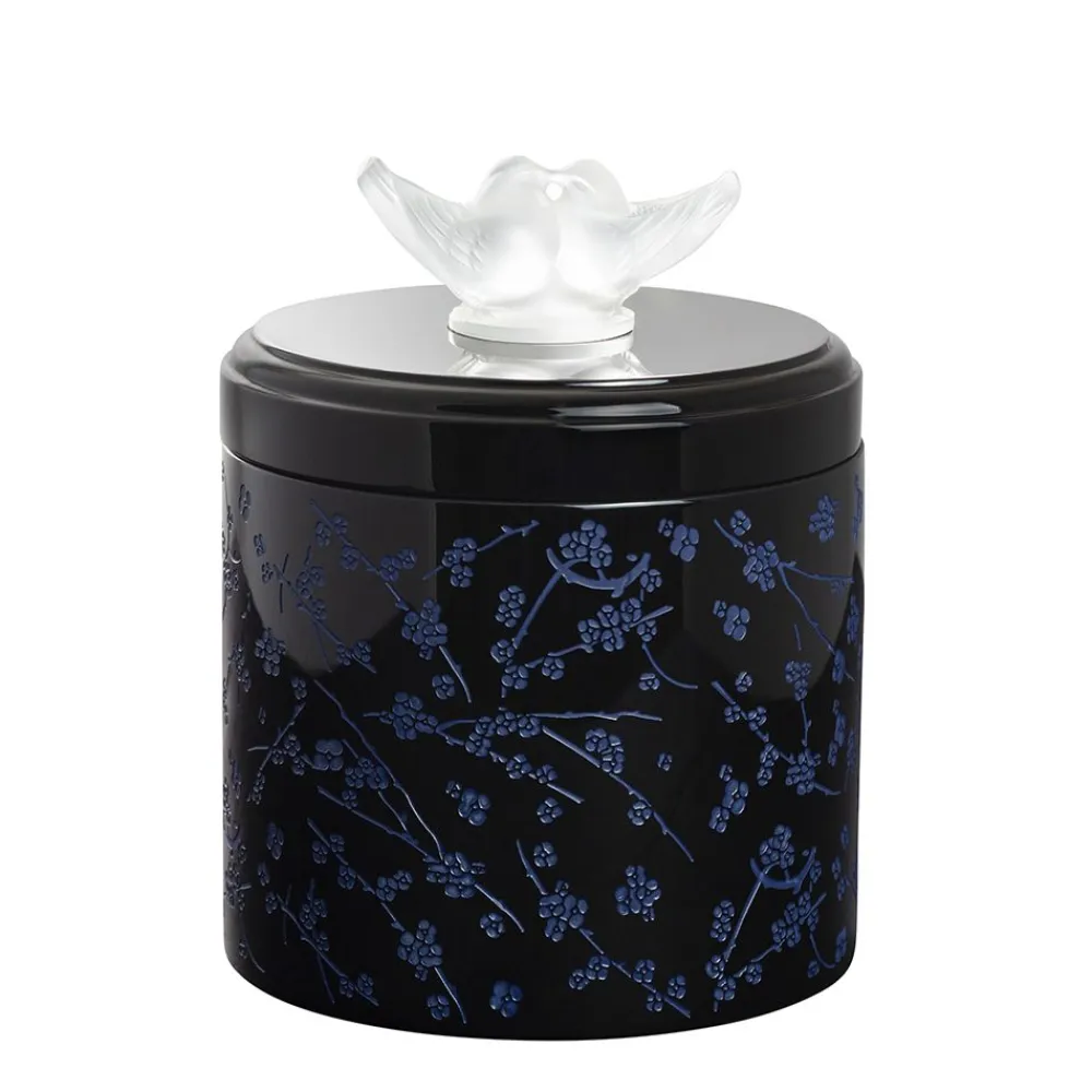 Vessière Cristaux Coupes, Coupelles Et Photophores|Boites Cristal|Boîte fleurs de cerisier noir lalique