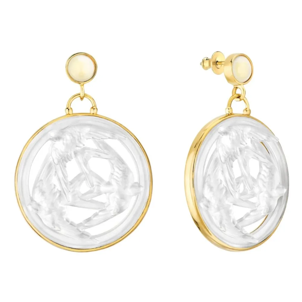 Vessière Cristaux Bijoux|Boucles D’Oreilles Cristal|Boucles d’oreilles 3 hirondelles lalique