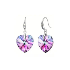 Vessière Cristaux Boucles D’Oreilles Cristal|Boucles D’Oreilles|Boucles d’oreilles cristal cœur violet