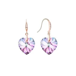 Vessière Cristaux Boucles D’Oreilles Cristal|Boucles D’Oreilles|Boucles d’oreilles cristal cœur violet