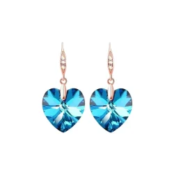 Vessière Cristaux Boucles D’Oreilles Cristal|Boucles D’Oreilles|Boucles d’oreilles cristal cœur bleu clair