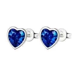 Vessière Cristaux Boucles D’Oreilles Cristal|Boucles D’Oreilles|Boucles d’oreilles cœur cristal bleu