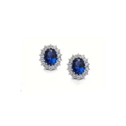 Vessière Cristaux Boucles D’Oreilles Cristal|Boucles D’Oreilles|Boucles d’oreilles médaillon royal cristal bleu saphir