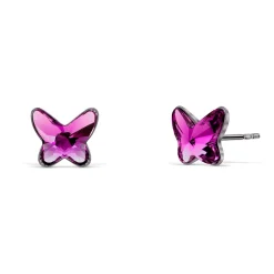 Vessière Cristaux Boucles D’Oreilles Cristal|Boucles D’Oreilles|Boucles d’oreilles papillon violet cristaux swarovski®