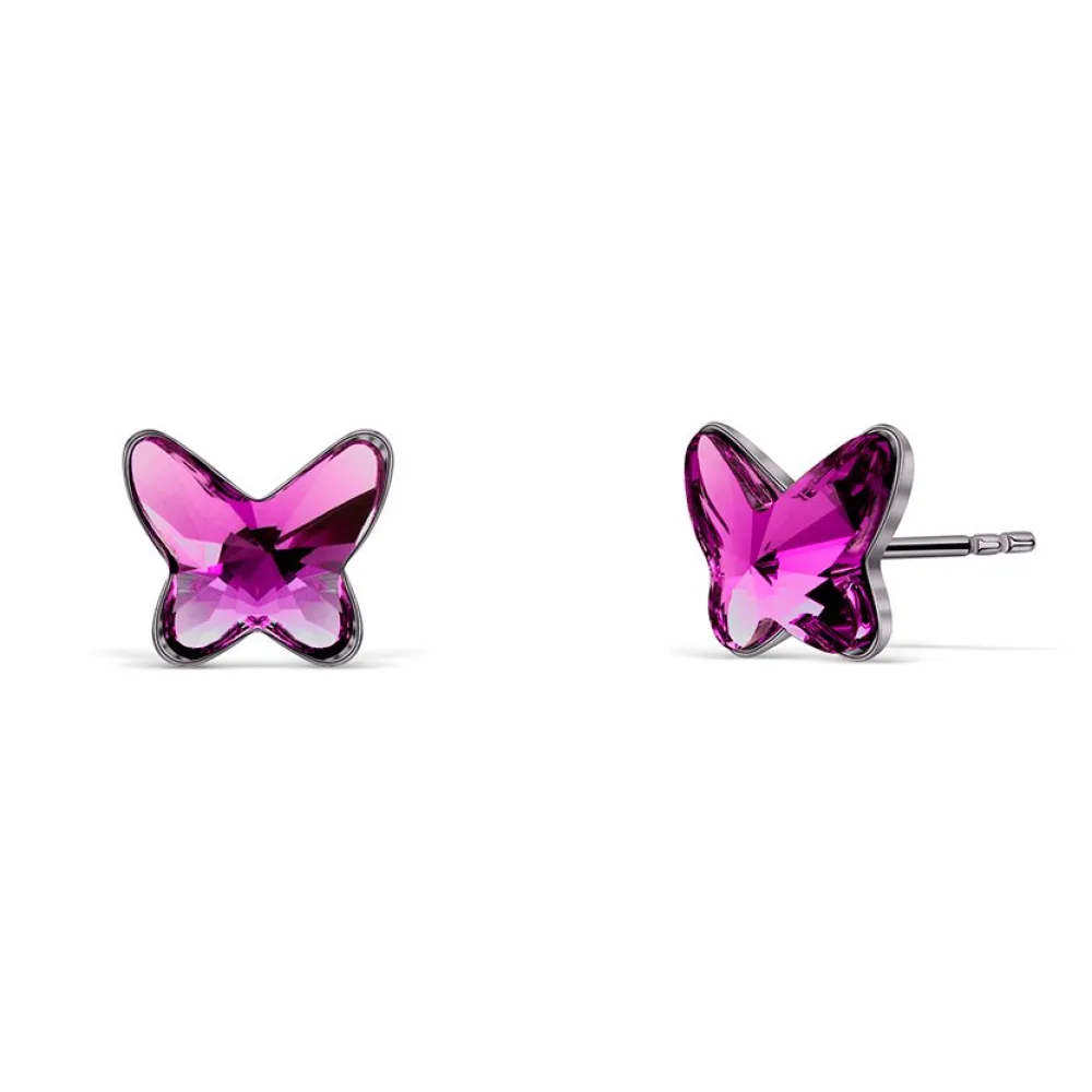 Vessière Cristaux Boucles D’Oreilles Cristal|Boucles D’Oreilles|Boucles d’oreilles papillon violet cristaux swarovski®