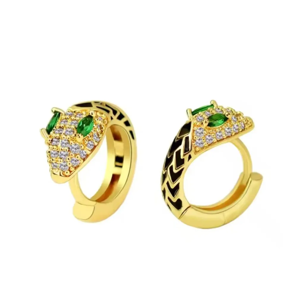 Vessière Cristaux Boucles D’Oreilles Cristal|Boucles D’Oreilles|Boucles d’oreilles serpent doré