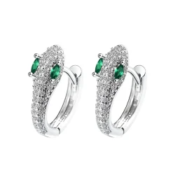 Vessière Cristaux Boucles D’Oreilles Cristal|Boucles D’Oreilles|Boucles d’oreilles serpent argenté