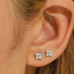Vessière Cristaux Boucles D’Oreilles Cristal|Boucles D’Oreilles|Boucles d’oreilles trèfle à quatre feuilles