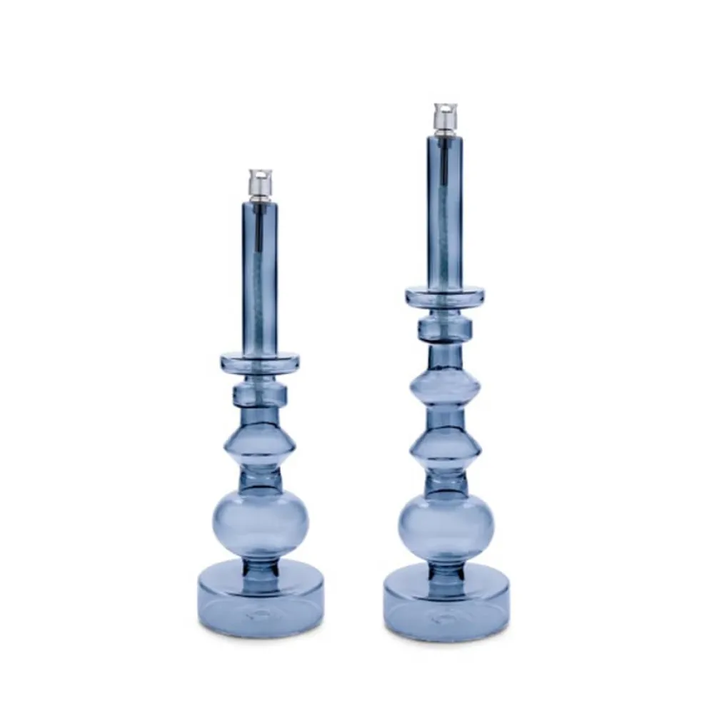 Vessière Cristaux Coupes, Coupelles Et Photophores|Lampes Cristal|Bougeoir lampe à huile gris fumé