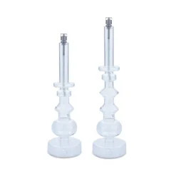 Vessière Cristaux Coupes, Coupelles Et Photophores|Lampes Cristal|Bougeoir lampe à huile incolore