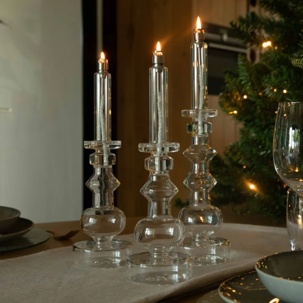 Vessière Cristaux Coupes, Coupelles Et Photophores|Lampes Cristal|Bougeoir lampe à huile incolore