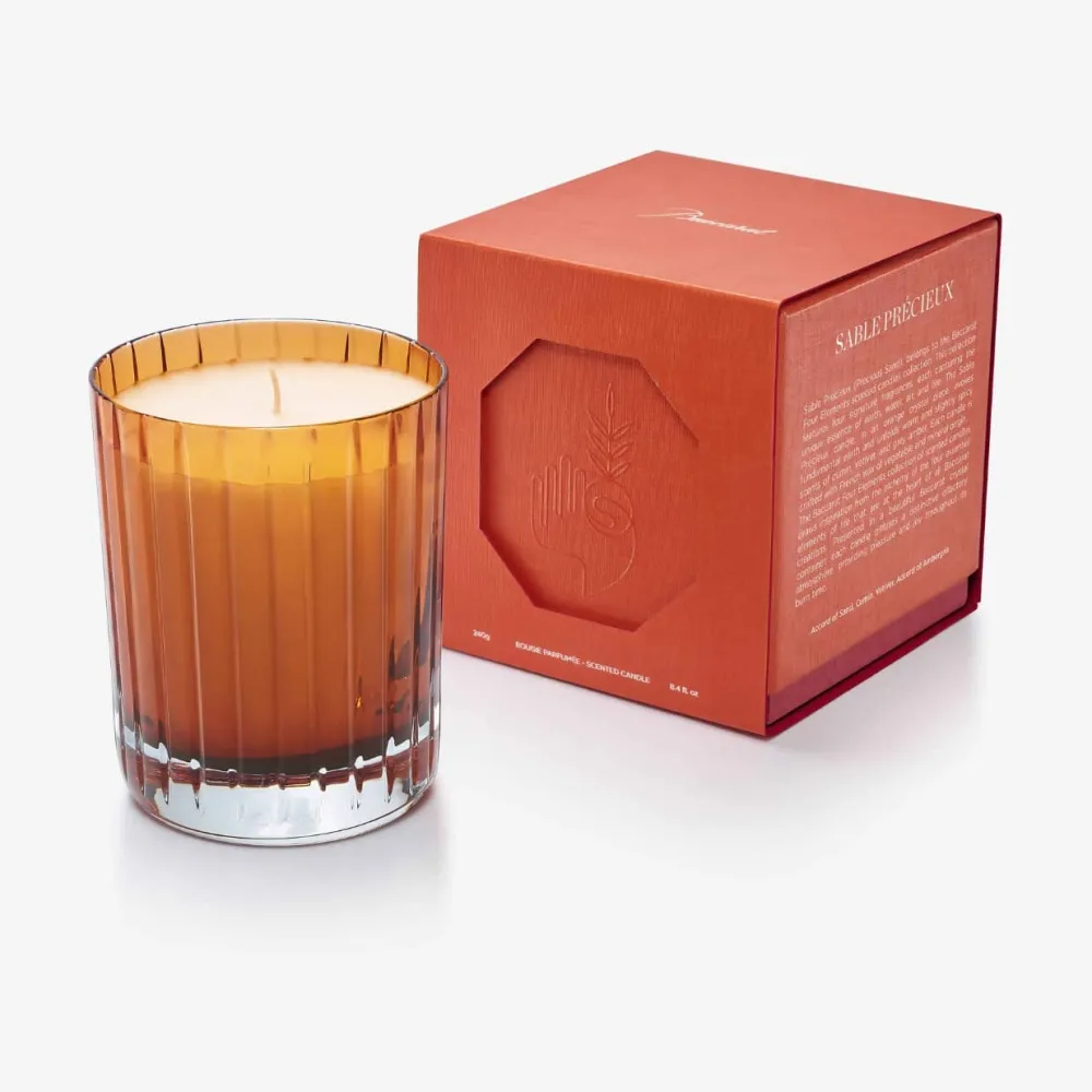 Vessière Cristaux Coupes, Coupelles Et Photophores|Bougies Baccarat|Bougie parfumée 4 éléments sable précieux Baccarat
