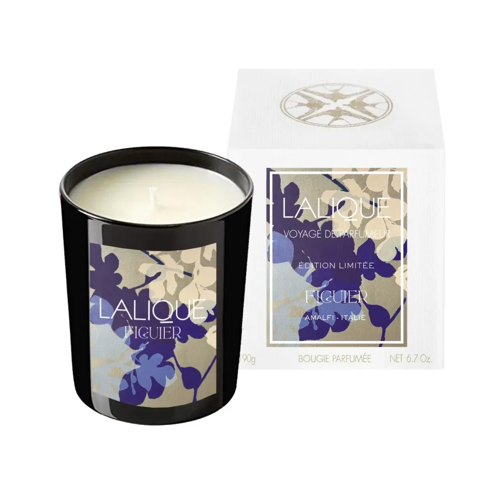 Vessière Cristaux Coupes, Coupelles Et Photophores|Bougies Lalique|Bougie parfumée Figuier Amalfi Italie Lalique