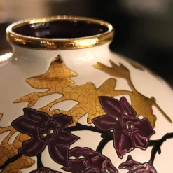 Vessière Cristaux Vases & Boules|Vase Céramique|Boule coloniale à l’ombre des fleurs Émaux de Longwy