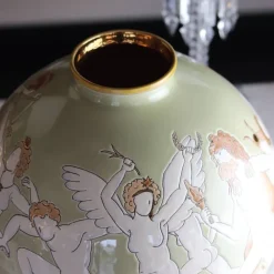 Vessière Cristaux Vase Céramique|Éditions D’Art Cristal|Boule coloniale Gymnasium Émaux de Longwy