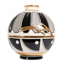 Vessière Cristaux Éditions D’Art Cristal|Vases & Boules|Boule coloniale Nuit d’Eté Stéphane Gisclard & Émaux de Longwy