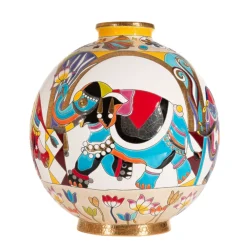 Vessière Cristaux Vases Cristal Couleur|Vases & Boules|Boule coloniale Pendjab Émaux de Longwy